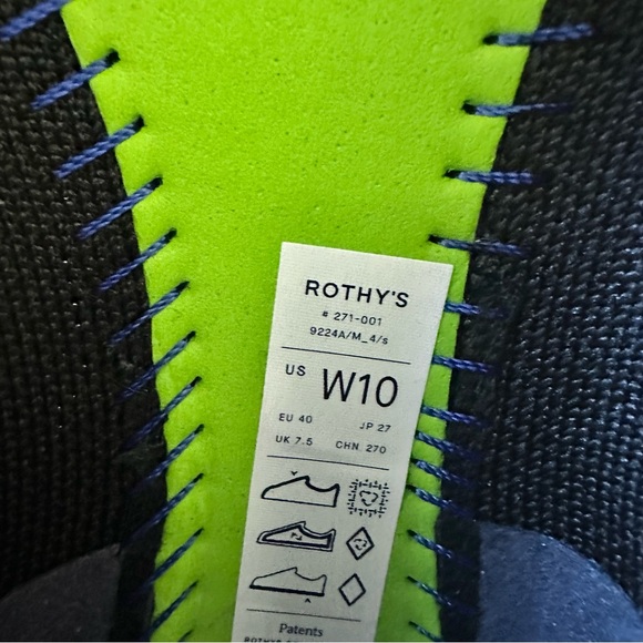 Rothy's The Emblem Point II Flats Size 10 Black - Picture 13 of 14